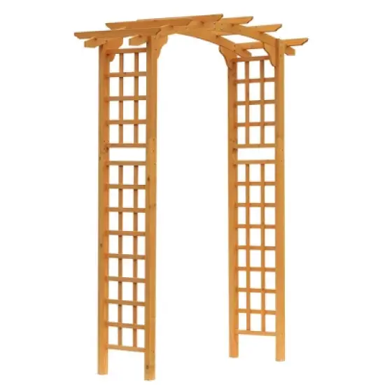 Gulches 90in Wood Garden Arbor Arch with Trellis Wall for Climbing & Hanging Plants, Decor for Party, Weddings, Birthdays & Backyards image {8}