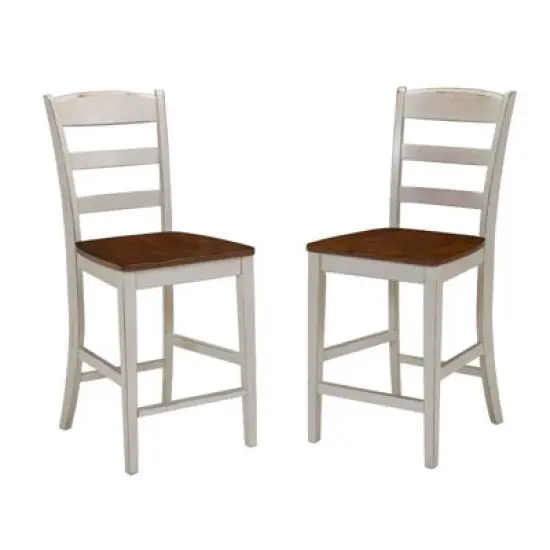 Monarch  Kitchen Island and Two Stools Antique White - Home Styles image {2}