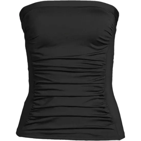 Lands' End Women's Strapless Bandeau Tankini Top Swimsuit with Removable and Adjustable Straps image {4}