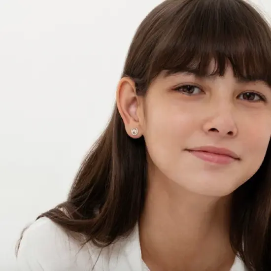 Girls' Winner's Circle Horse Push Back Sterling Silver Earrings - In Season Jewelry image {1}