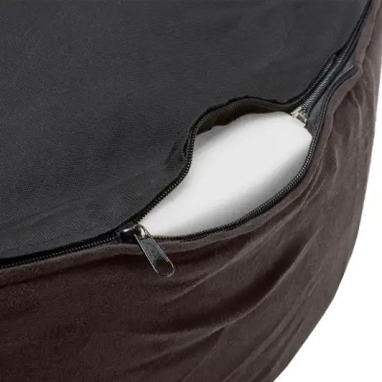 FurHaven Faux Fleece & Suede Oval Cuddler Dog Bed image {4}