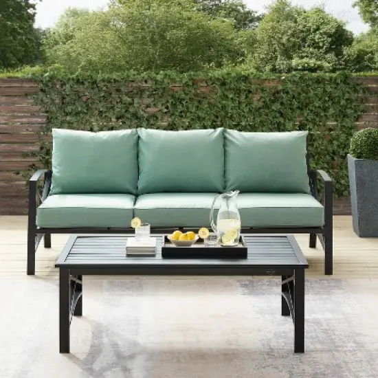 Kaplan 2pc Outdoor Sofa Set - Mist - Crosley image {6}