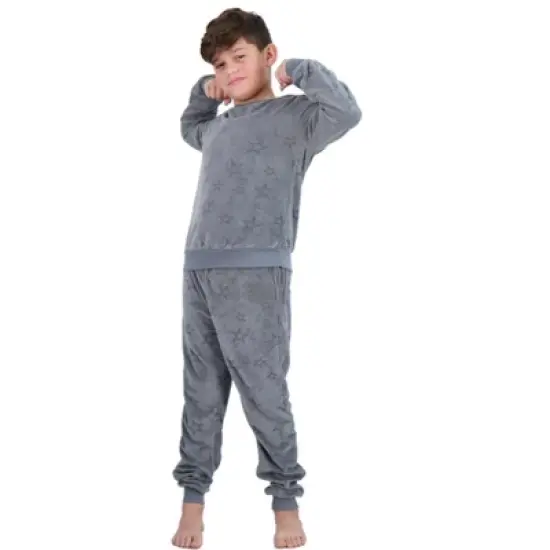 Sleep On It Boys 2-Piece Velour Pajama Set - Stars image {4}