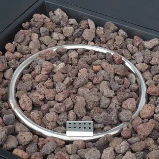 Wellington 33" Square Iron Gas Fire Pit - Brushed Brown - Christopher Knight Home image {5}