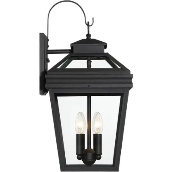 John Timberland Stratton Street Mission Outdoor Wall Light Fixture Textured Black Lantern 22" Clear Glass for Post Exterior Barn Deck House Porch Yard image {5}
