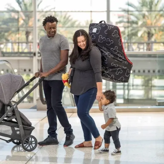 Disney Baby J.L. Childress Ultimate Padded Backpack Car Seat Travel Bag Mickey Black image {4}