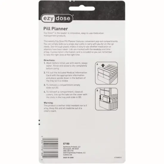 Ezy Dose Weekly Pill Chest with Removable Daily Compartments image {3}