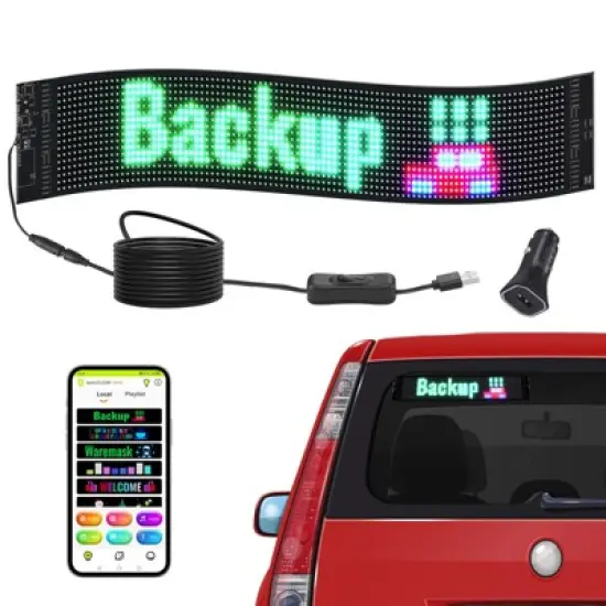 VEVOR Programmable Sign, P6 Full Color Scrolling Panel, DIY Custom Text Animation Pattern Display Board, Bluetooth APP Control, Black image {8}