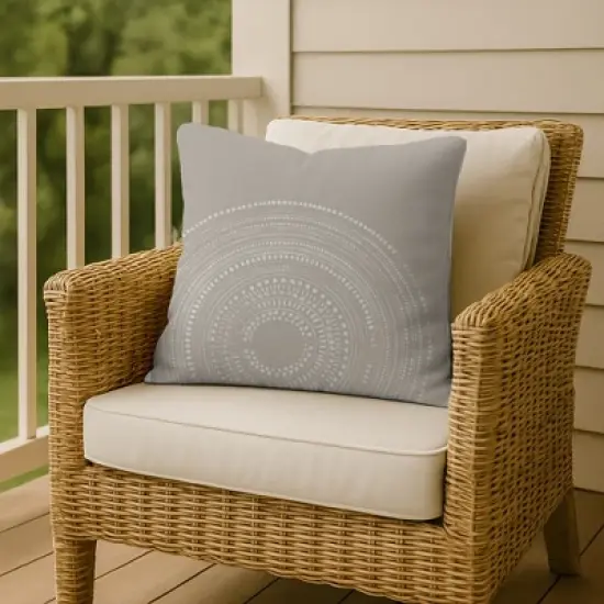 Creative Products Gray Circle Dot Pattern 18x18 Indoor / Outdoor Pillow image {5}