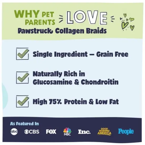 Pawstruck Natural Beef Collagen Braids for Dogs - Tough Long Lasting Alternative to Traditional Rawhide image {3}