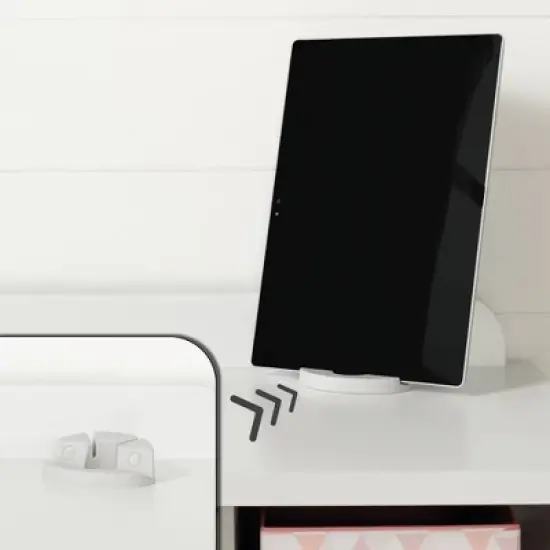 Vito Makeup Desk with Drawer Pure White/Pink - South Shore image {4}