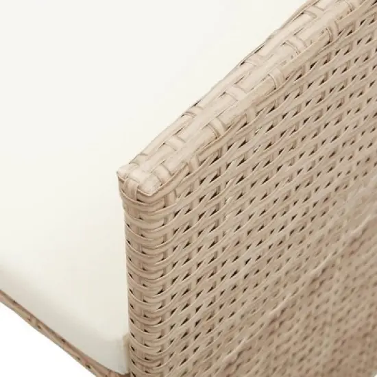 vidaXL 2-Seater Poly Rattan Patio Sofa - Weather Resistant Outdoor Furniture with Cushions - Easy to Assemble Garden Seating. image {5}