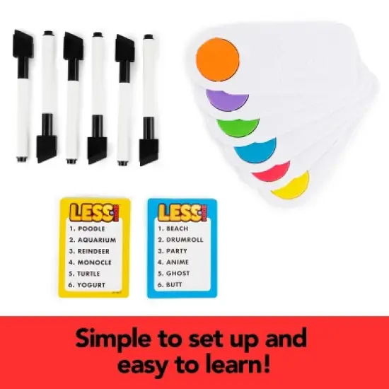 Spin Master Games Less is More, Party Board Game Fun Word Letter Card Game Funny Gift Toy Living Room Family Game Night image {2}