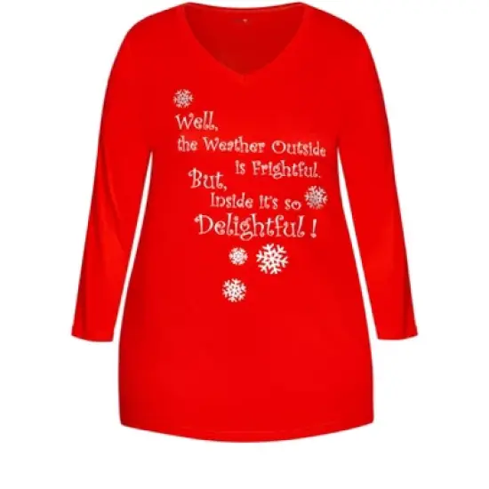 Women's Plus Size Slogan Sleep Top - red | AVENUE image {4}