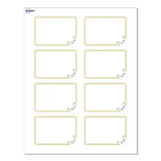 Avery&reg; Name Tags, 2-1/3" x 3-3/8", Dbl Gold Border w/ Florals, 80ct image {9}