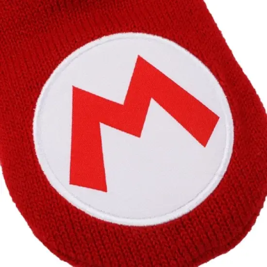 Super Mario Bros Mario Patch Red Slipper Socks image {5}