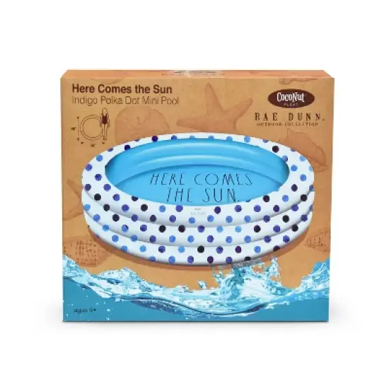 CocoNut Outdoor Rae Dunn 54" Mini/Kiddie Pool - Indigo Polka Dot Patterned image {4}