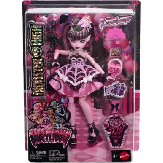 Monster High Scary Sweet Birthday Draculaura Doll in Party Dress with Balloon & Gift image {5}