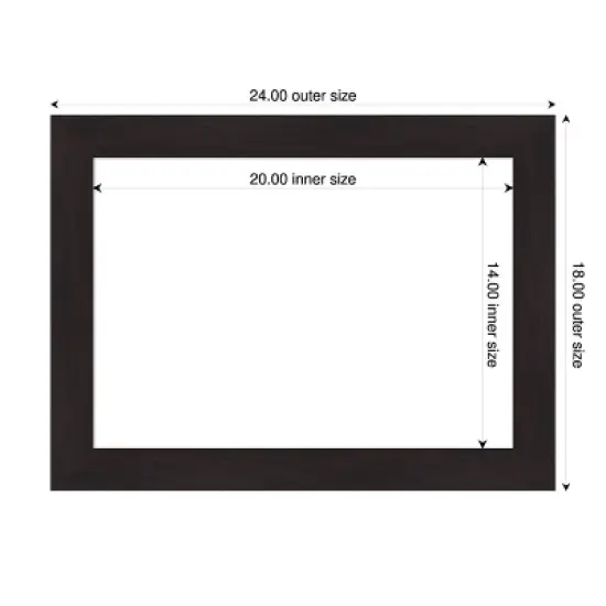 Amanti Art Furniture Espresso Narrow Framed Magnetic Dry Erase Board image {3}
