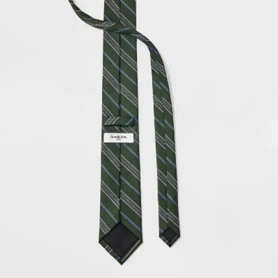 Men's Striped Neck Tie - Goodfellow & Co&trade; Olive Green One Size image {1}