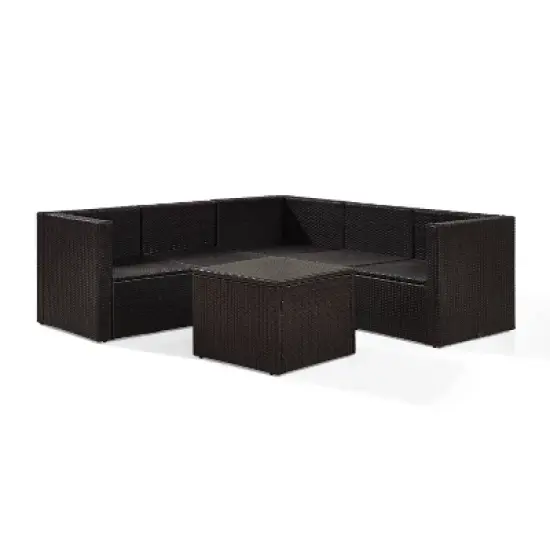 Palm Harbor 6pc All-Weather Wicker Patio Seating Set - Sand - Crosley image {4}