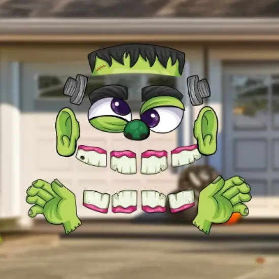 Joyfy Halloween Decorations Trunk or Treat Car Decorations Kit, Frankenstein Car Stickers with Balloons for SUV House Garage Door Decor Props image {2}