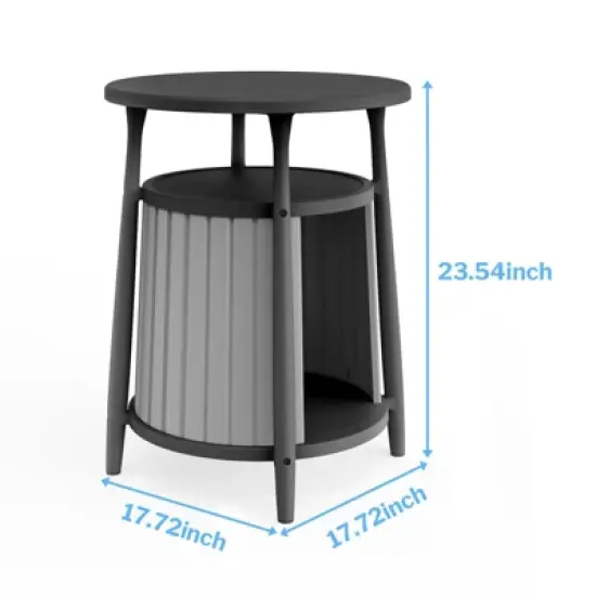 Dolonm Hidden Cat House End Table - 2-Tier Round Coffee Table Semi Enclosed Cat house Home Style Cat House Multifunctional image {1}