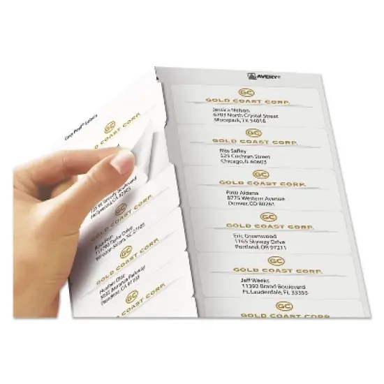 Avery Easy Peel Mailing Address Labels Inkjet 1 1/3 x 4 White 1400/Box 8462 image {1}