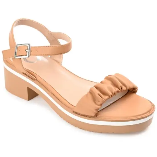 Journee Collection Womens Dexxla Buckle Ankle Strap Low Platform Sandals image {11}