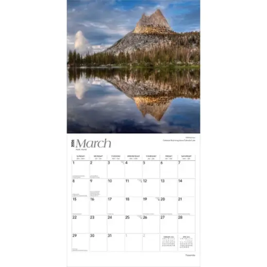 BrownTrout Yosemite 2026 12"x24" Hanging Square Wall Calendar Plastic-Free image {2}
