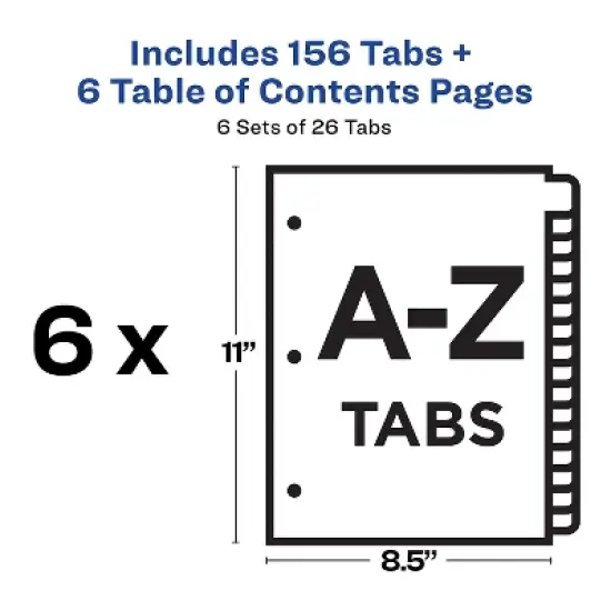 Avery Pre-Printed A-Z Dividers Customizable Table 11832 image {3}