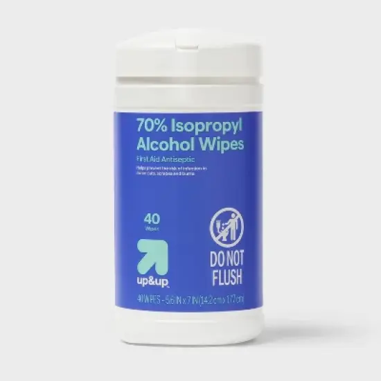 Isopropyl 70% Alcohol Wipes - 40ct - up&up&trade; image {3}