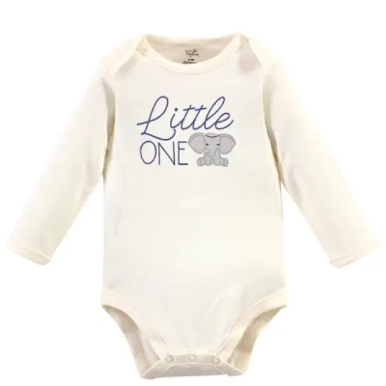 Touched by Nature Baby Girl Organic Cotton Long-Sleeve Bodysuits 5pk, Pink Elephant image {2}