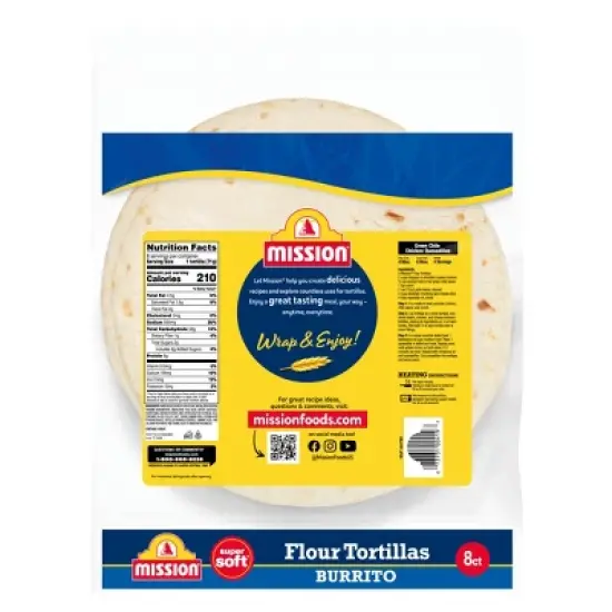 Mission Burrito Size Super Soft Flour Tortillas - 20oz/8ct image {1}