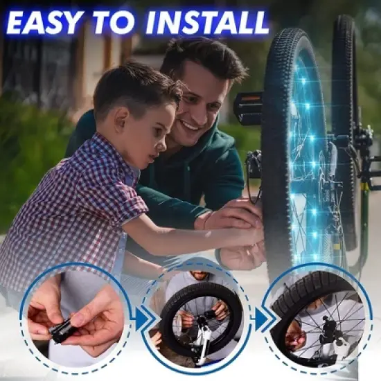 Activ Life Bike Wheel Lights, Top Basket Stuffers for Kids and Teen Gifts; with Batteries Included - 1 Tire Pack, Patriotic image {3}