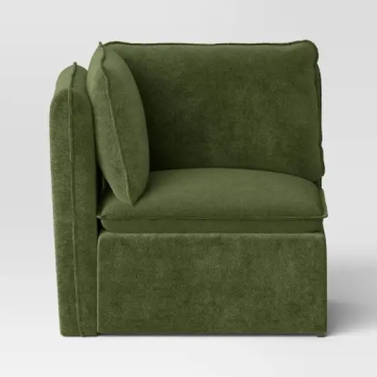Haven Velvet Modular French Seam Corner Sofa Dark Green - Threshold&trade; image {2}