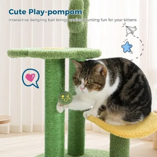 Multi-Level Indoor Cat Tree with Perch & Ball & Scratching Posts image {4}