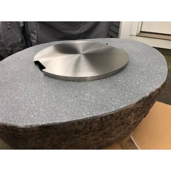 Lunar Round Stainless Steel Lid for Outdoor Fire Pit Table - Elementi image {2}