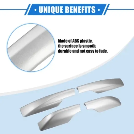 Unique Bargains Car Roof Rack Side Rails End Cover Shell Cap Compatible for Toyota RAV4 2006-2012 Silver Tone 4pcs image {2}