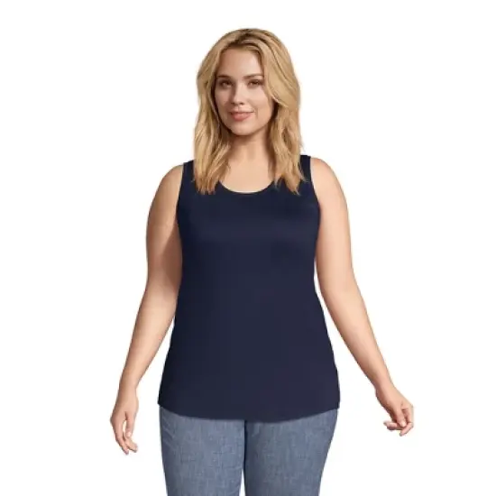 Lands' End Women's Supima Cotton Scoop Neck Tunic Tank Top image {5}