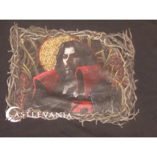 Castlevania Logo with Dracula Men's Black Graphic Hoodie image {1}