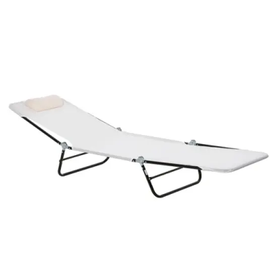 TIRAMISUBEST Folding Chaise Lounge Chair with Adjustable Reclining Back, Breathable Mesh Seat & Headrest for Pool, Beach, Yard, Patio image {7}