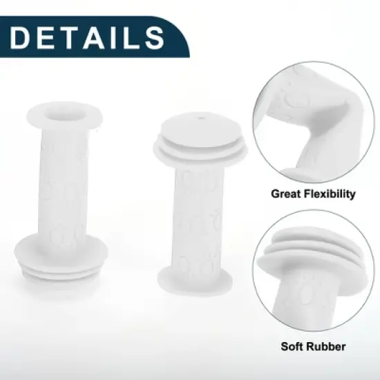 Unique Bargains Bike Handlebar Grips Covers 3.74" White 1 Pair image {2}