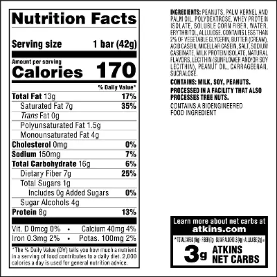 Atkins Peanutty Overload Snack Bars - 7.41oz/5ct image {3}