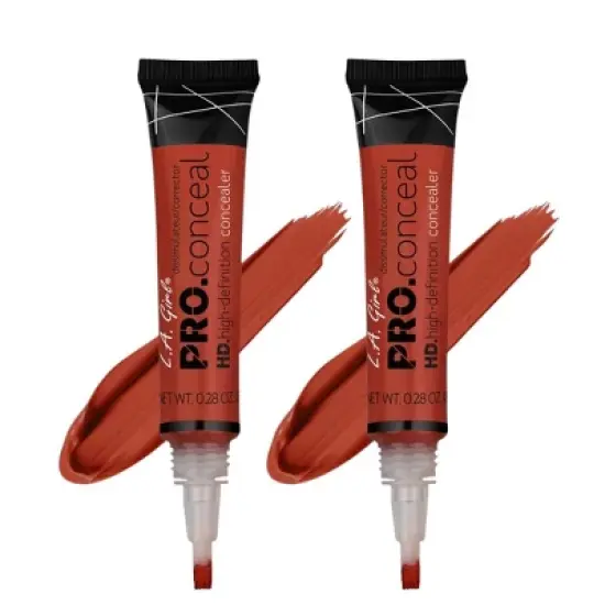 LA Girl HD PRO Conceal Concealer (REDDISH CORRECTOR GC967) L.A. Smooth & Bendable Formula | Crease Resistant | Full Natural Coverage (PACK OF 2) image {4}
