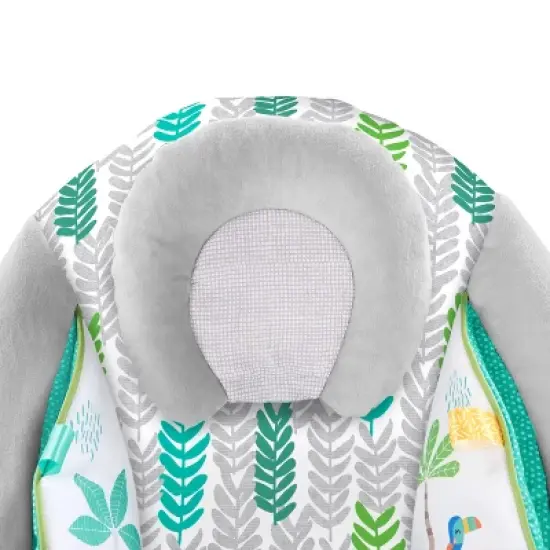 Bright Starts Jungle Vines Comfy Baby Bouncer with Vibrating Infant Seat, Toy Bar & Taggies image {10}