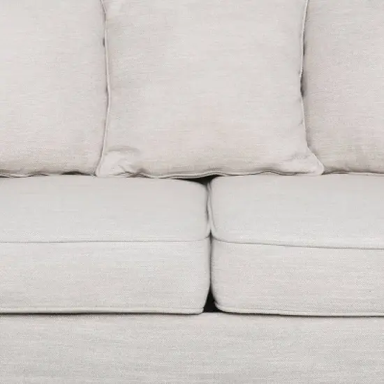 Fairburn Contemporary Pillow Back 3 Seater Sofa Beige/Espresso - Christopher Knight Home image {5}