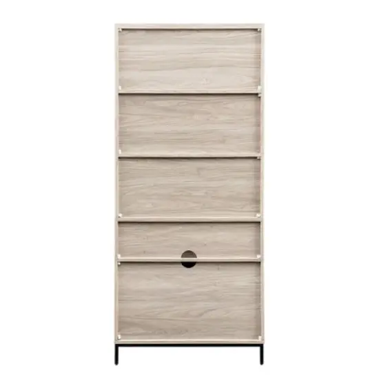 64.12" Orin Modern 2 Door Bookshelf Hutch - Saracina Home image {4}