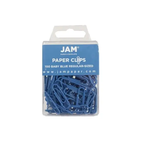 JAM Paper Colored Standard Paper Clips Small 1 Inch Baby Blue Paperclips 221819033A image {1}