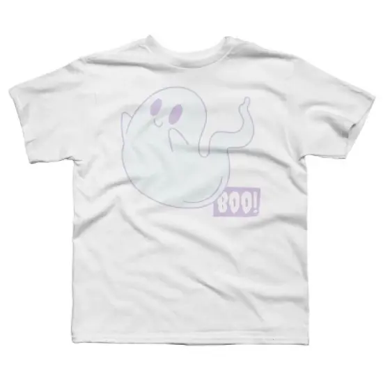 Boy's Design By Humans Boo Cute Ghost Halloween cute design By BoogieCreates T-Shirt image {10}